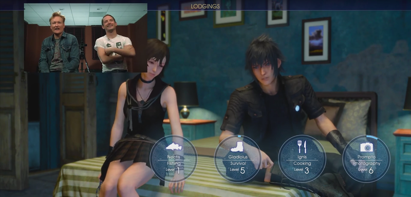 Illustration for article titled Conan o'Brien destroza Final Fantasy XV sacando a relucir sus momentos más ridículos